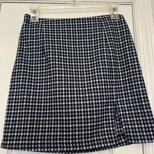 Flannel plaid skirt blue/black